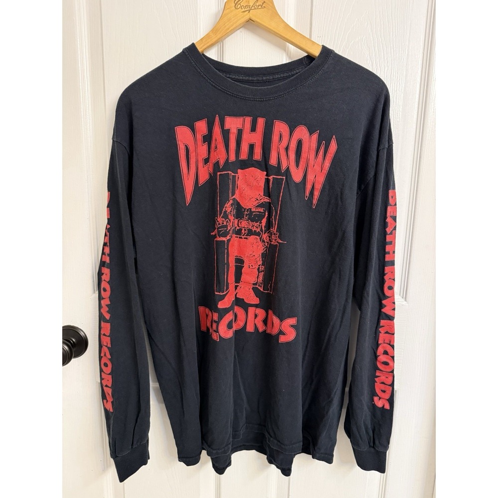 Death Row Record Graphic Print Black Long Sleeve Shirt XL 2019 Hip Hop